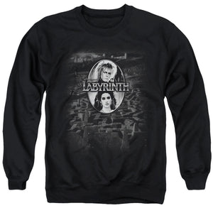 AN OFFCIALLY LICENSED LABYRINTH MAZE ADULT UNISEX CREWNECK SWEATSHIRT BLACK