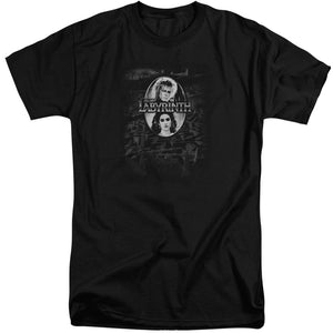 AN OFFCIALLY LICENSED LABYRINTH MAZE MEN'S TALL FIT T-SHIRT BLACK