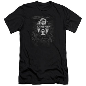 AN OFFCIALLY LICENSED LABYRINTH MAZE MEN'S PREMIUM SLIM FIT T-SHIRT BLACK