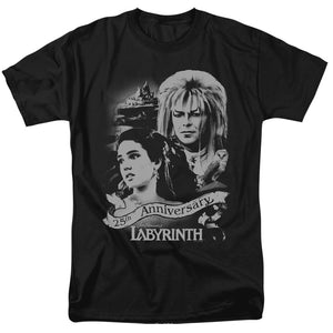AN OFFCIALLY LICENSED LABYRINTH ANNIVERSARY MEN'S REGULAR FIT T-SHIRT BLACK