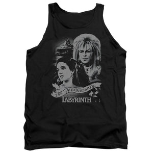 AN OFFCIALLY LICENSED LABYRINTH ANNIVERSARY ADULT UNISEX TANK TOP BLACK