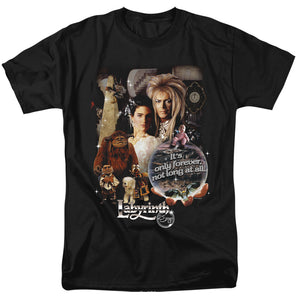 AN OFFCIALLY LICENSED LABYRINTH 25 YEARS OF MAGIC MEN'S REGULAR FIT T-SHIRT BLACK