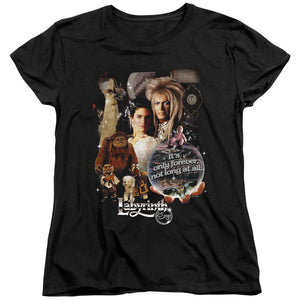 AN OFFCIALLY LICENSED LABYRINTH 25 YEARS OF MAGIC WOMEN'S REGULAR FIT T-SHIRT BLACK