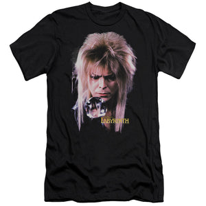 AN OFFCIALLY LICENSED LABYRINTH GOBLIN KING MEN'S PREMIUM SLIM FIT T-SHIRT BLACK