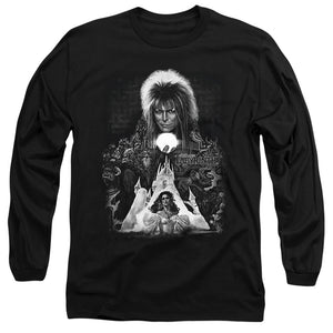 AN OFFCIALLY LICENSED LABYRINTH CASTLE MEN'S LONG SLEEVE T-SHIRT BLACK