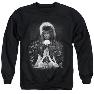 AN OFFCIALLY LICENSED LABYRINTH CASTLE ADULT UNISEX CREWNECK SWEATSHIRT BLACK