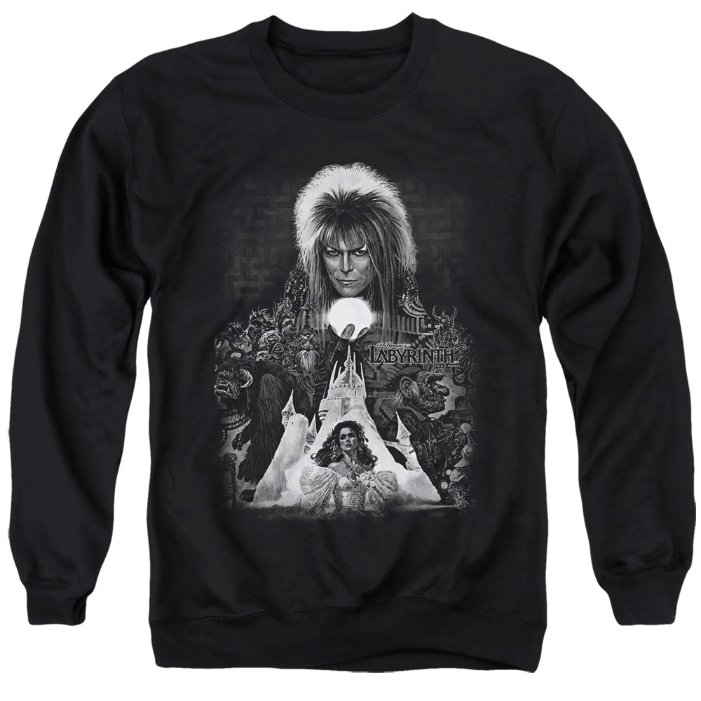 AN OFFCIALLY LICENSED LABYRINTH CASTLE ADULT UNISEX CREWNECK SWEATSHIRT BLACK
