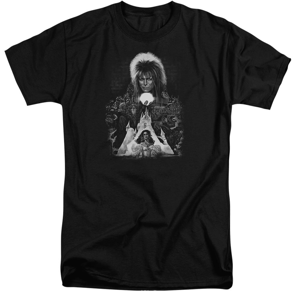AN OFFCIALLY LICENSED LABYRINTH CASTLE MEN'S TALL FIT T-SHIRT BLACK
