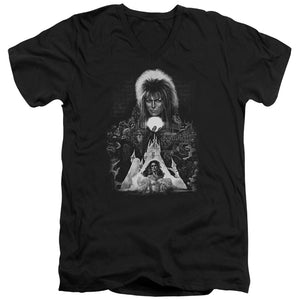 AN OFFCIALLY LICENSED LABYRINTH CASTLE MEN'S V-NECK T-SHIRT BLACK