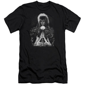AN OFFCIALLY LICENSED LABYRINTH CASTLE MEN'S PREMIUM SLIM FIT T-SHIRT BLACK