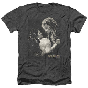 AN OFFCIALLY LICENSED LABYRINTH DREAM DANCE MEN'S HEATHER T-SHIRT CHARCOAL