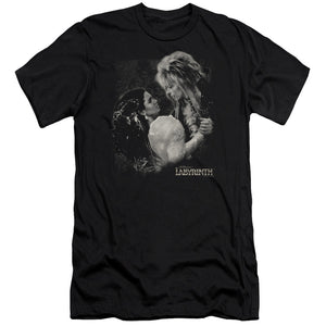 AN OFFCIALLY LICENSED LABYRINTH DREAM DANCE MEN'S PREMIUM SLIM FIT T-SHIRT BLACK