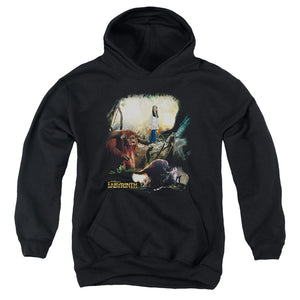 AN OFFCIALLY LICENSED LABYRINTH SARAH & LUDO YOUTH HOODIE BLACK