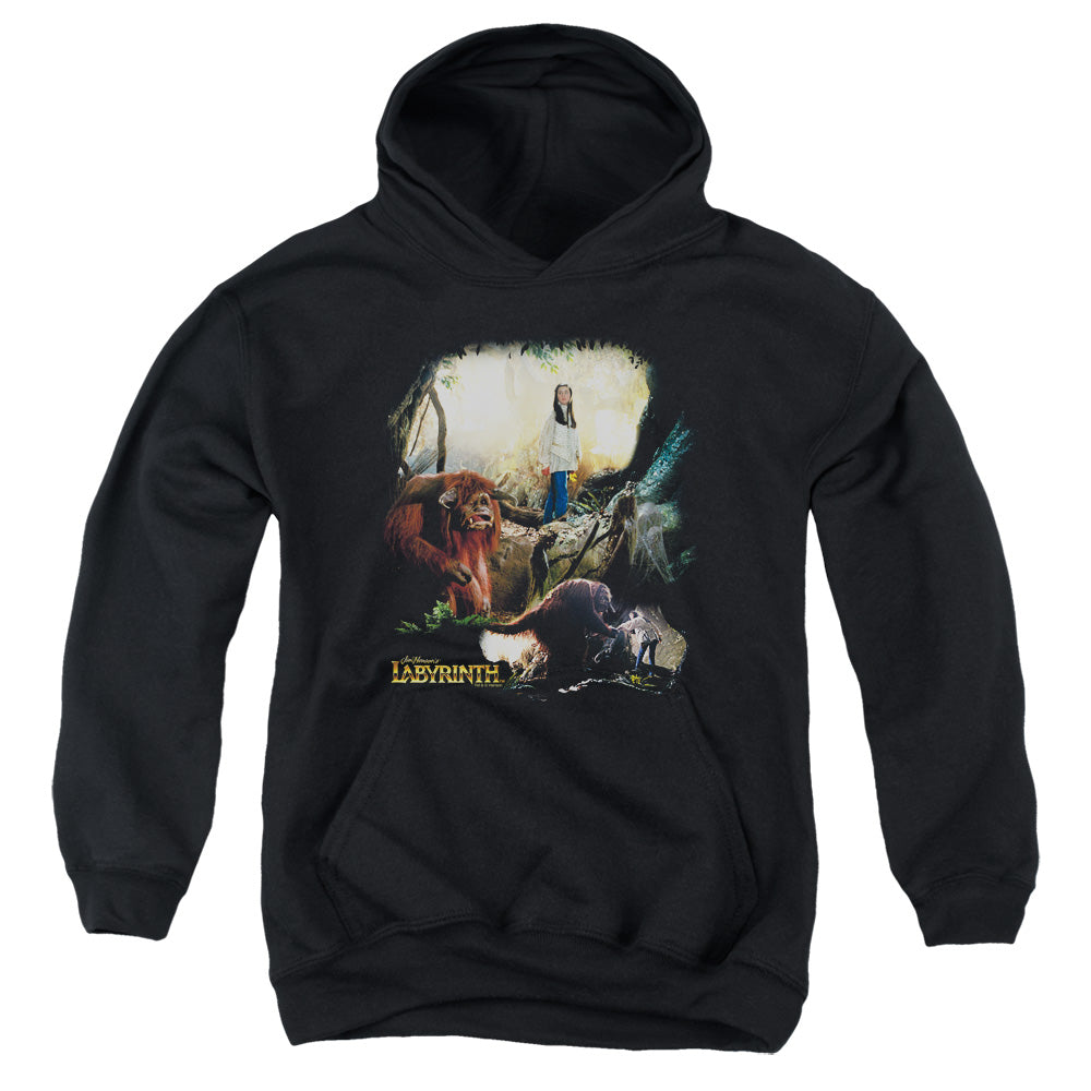 AN OFFCIALLY LICENSED LABYRINTH SARAH & LUDO YOUTH HOODIE BLACK