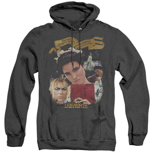 AN OFFCIALLY LICENSED LABYRINTH DANGERS UNTOLD ADULT UNISEX HEATHER PULLOVER HOODIE BLACK