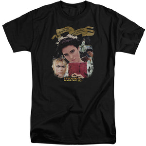AN OFFCIALLY LICENSED LABYRINTH DANGERS UNTOLD MEN'S TALL FIT T-SHIRT BLACK