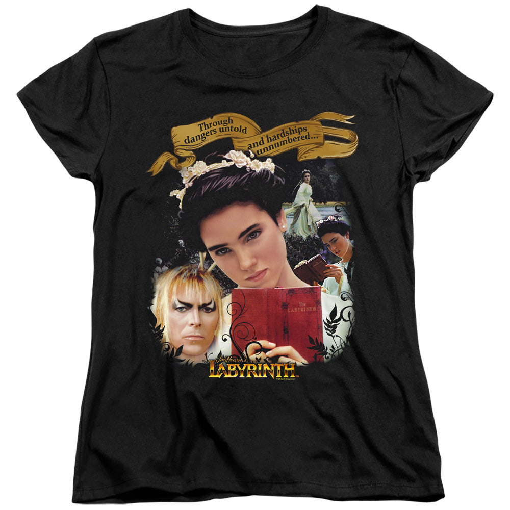 AN OFFCIALLY LICENSED LABYRINTH DANGERS UNTOLD WOMEN'S REGULAR FIT T-SHIRT BLACK