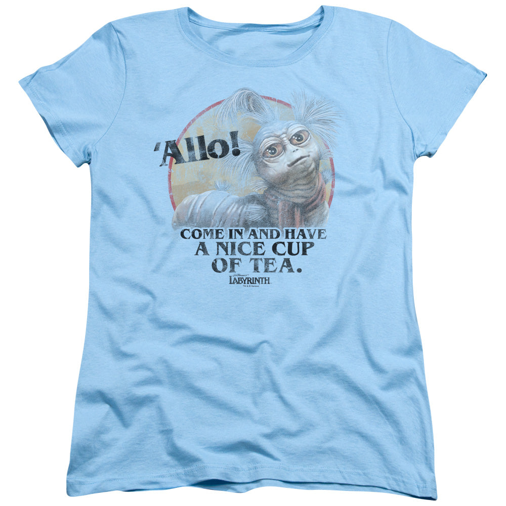 AN OFFCIALLY LICENSED LABYRINTH TEA WOMEN'S REGULAR FIT T-SHIRT LIGHT BLUE