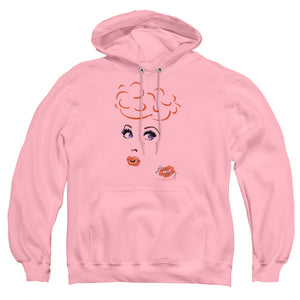 AN OFFCIALLY LICENSED I LOVE LUCY EYELASHES ADULT UNISEX PULLOVER HOODIE PINK