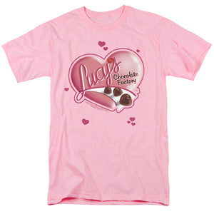 AN OFFCIALLY LICENSED I LOVE LUCY CHOCOLATE SMUDGES MEN'S REGULAR FIT T-SHIRT PINK
