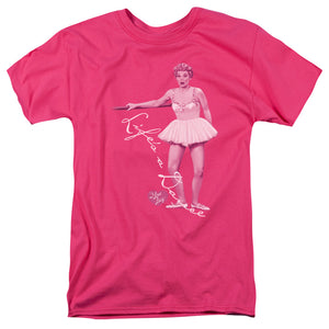 AN OFFCIALLY LICENSED I LOVE LUCY LIFES A BIG DANCE MEN'S REGULAR FIT T-SHIRT HOT PINK