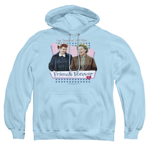AN OFFCIALLY LICENSED I LOVE LUCY FRIENDS FOREVER ADULT UNISEX PULLOVER HOODIE LIGHT BLUE