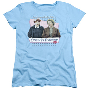 AN OFFCIALLY LICENSED I LOVE LUCY FRIENDS FOREVER WOMEN'S REGULAR FIT T-SHIRT LIGHT BLUE