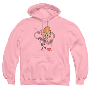 AN OFFCIALLY LICENSED I LOVE LUCY FUN GIRL ADULT UNISEX PULLOVER HOODIE PINK