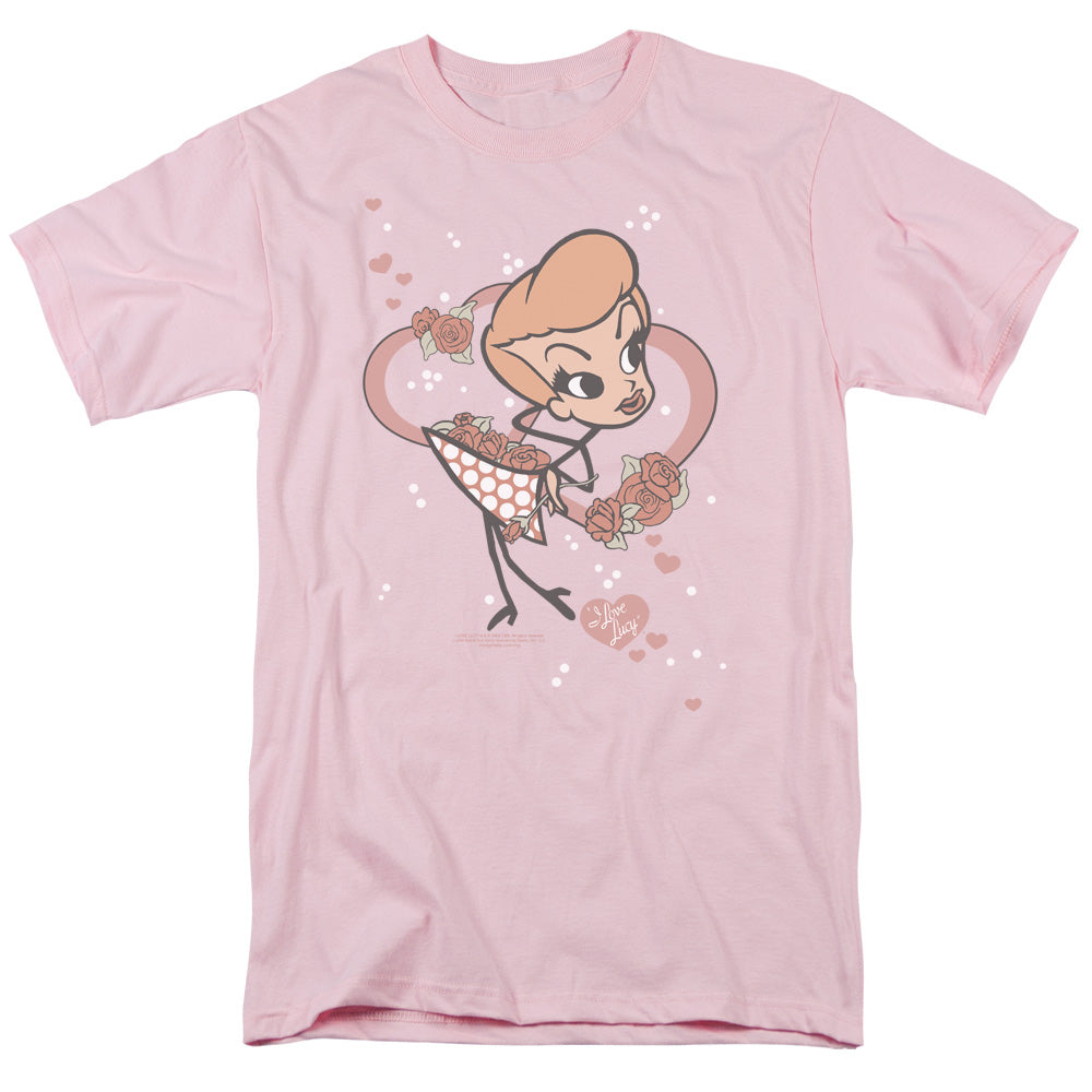 AN OFFCIALLY LICENSED I LOVE LUCY FUN GIRL MEN'S REGULAR FIT T-SHIRT PINK