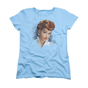 AN OFFCIALLY LICENSED LUCY WHAT A STAR WOMEN'S REGULAR FIT T-SHIRT LIGHT BLUE