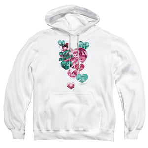 AN OFFCIALLY LICENSED I LOVE LUCY NEVER A DULL MOMENT ADULT UNISEX PULLOVER HOODIE WHITE