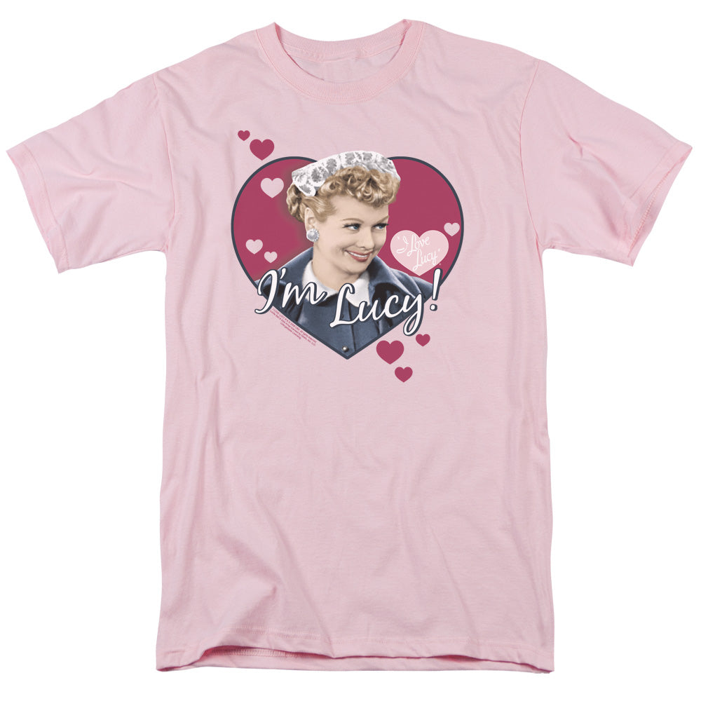 AN OFFCIALLY LICENSED I LOVE LUCY IM LUCY MEN'S REGULAR FIT T-SHIRT PINK