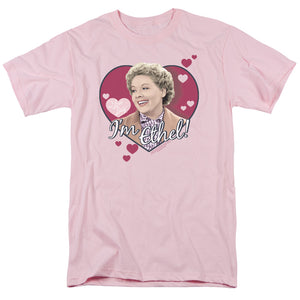 AN OFFCIALLY LICENSED I LOVE LUCY IM ETHEL MEN'S REGULAR FIT T-SHIRT PINK