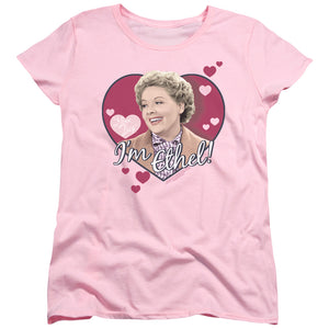 AN OFFCIALLY LICENSED I LOVE LUCY IM ETHEL WOMEN'S REGULAR FIT T-SHIRT PINK