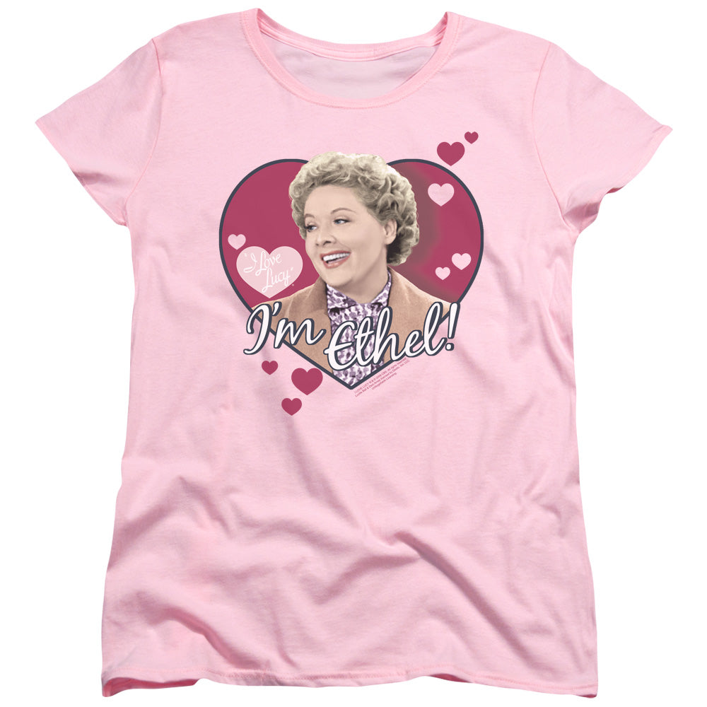 AN OFFCIALLY LICENSED I LOVE LUCY IM ETHEL WOMEN'S REGULAR FIT T-SHIRT PINK