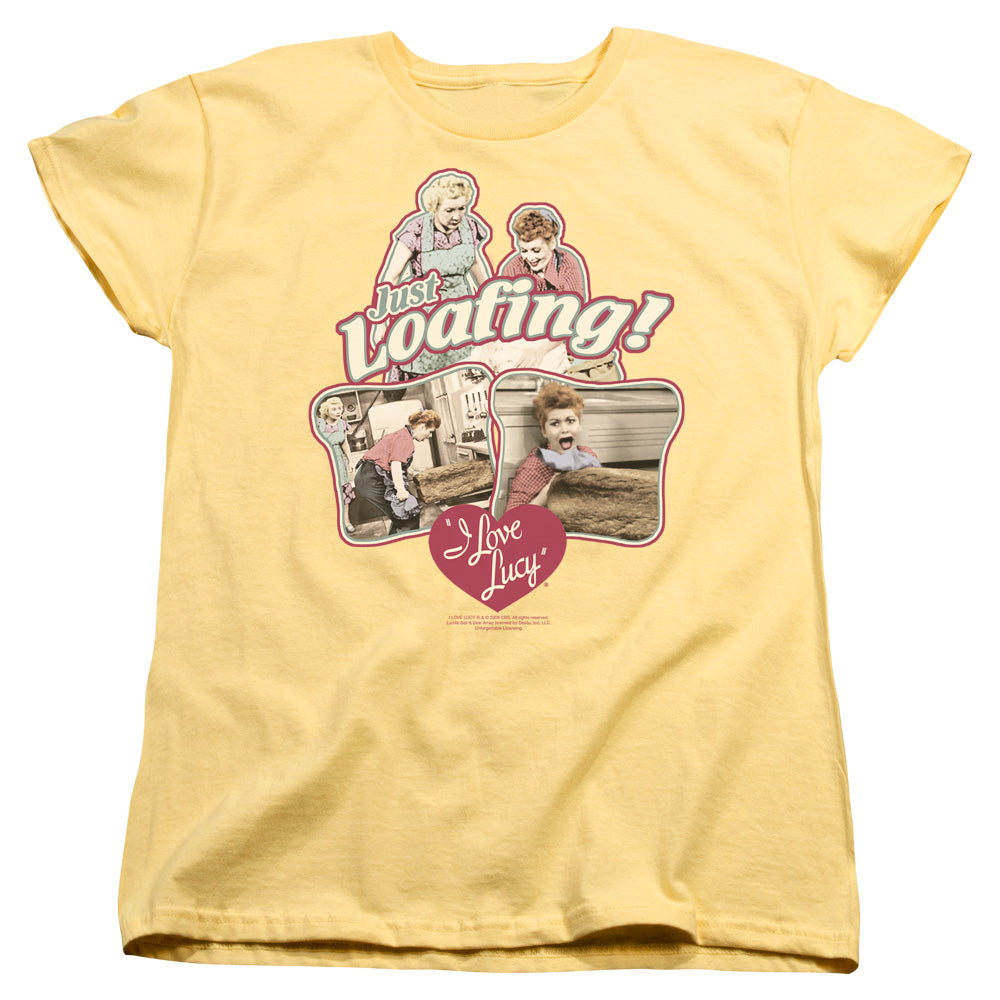 AN OFFCIALLY LICENSED I LOVE LUCY JUST LOAFING WOMEN'S REGULAR FIT T-SHIRT PINK