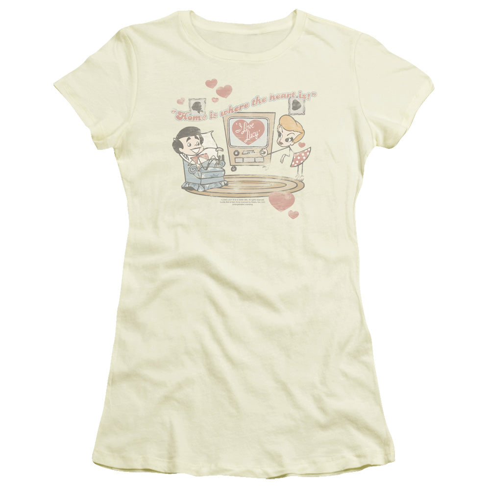 I Love Lucy Home Is Where The Heart Is Licensed Women's T-Shirt Juniors LG