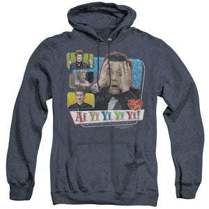 AN OFFCIALLY LICENSED I LOVE LUCY AI YI YI YI YI ADULT UNISEX HEATHER PULLOVER HOODIE NAVY