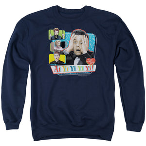AN OFFCIALLY LICENSED I LOVE LUCY AI YI YI YI YI ADULT UNISEX CREWNECK SWEATSHIRT NAVY