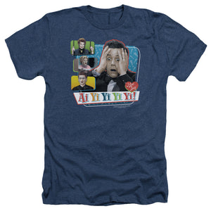 AN OFFCIALLY LICENSED I LOVE LUCY AI YI YI YI YI MEN'S HEATHER T-SHIRT NAVY
