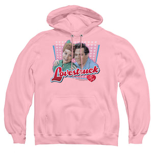 AN OFFCIALLY LICENSED I LOVE LUCY LOVESTRUCK ADULT UNISEX PULLOVER HOODIE PINK