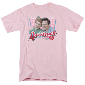 AN OFFCIALLY LICENSED I LOVE LUCY LOVESTRUCK MEN'S REGULAR FIT T-SHIRT PINK