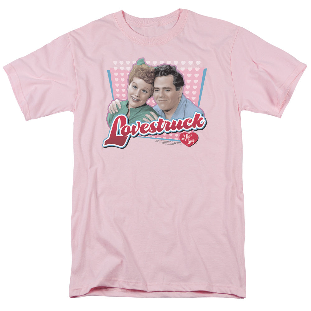 AN OFFCIALLY LICENSED I LOVE LUCY LOVESTRUCK MEN'S REGULAR FIT T-SHIRT PINK