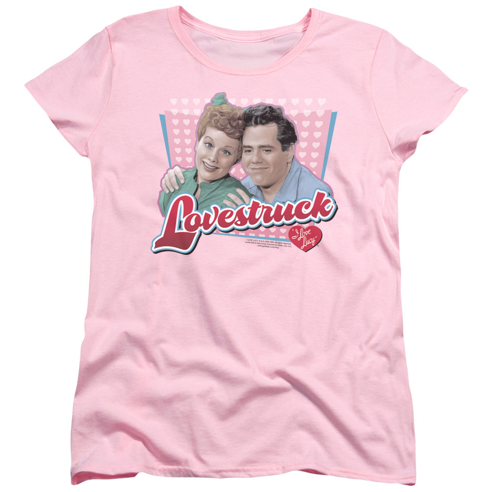 AN OFFCIALLY LICENSED I LOVE LUCY LOVESTRUCK WOMEN'S REGULAR FIT T-SHIRT PINK