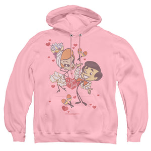 AN OFFCIALLY LICENSED I LOVE LUCY RUMBA DANCE ADULT UNISEX PULLOVER HOODIE PINK