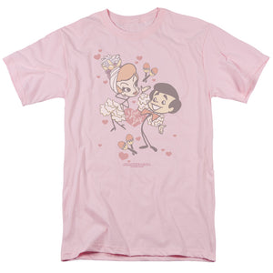 AN OFFCIALLY LICENSED I LOVE LUCY RUMBA DANCE MEN'S REGULAR FIT T-SHIRT PINK