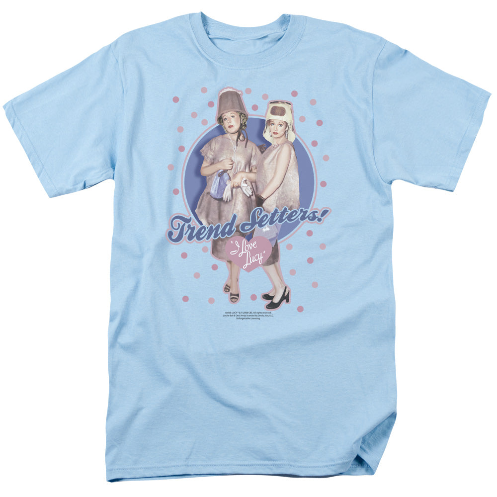 AN OFFCIALLY LICENSED I LOVE LUCY TREND SETTERS MEN'S REGULAR FIT T-SHIRT LIGHT BLUE