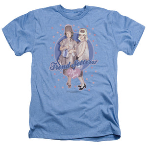 AN OFFCIALLY LICENSED I LOVE LUCY TREND SETTERS MEN'S HEATHER T-SHIRT LIGHT BLUE