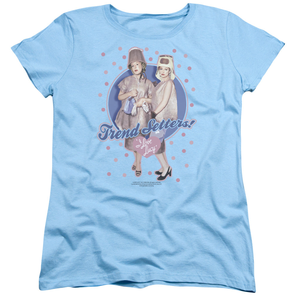 AN OFFCIALLY LICENSED I LOVE LUCY TREND SETTERS WOMEN'S REGULAR FIT T-SHIRT LIGHT BLUE