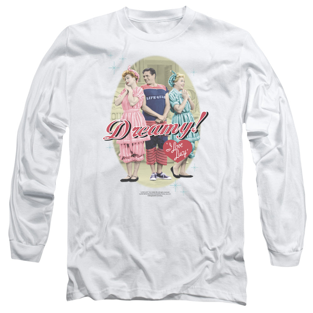 AN OFFCIALLY LICENSED I LOVE LUCY DREAMY! MEN'S LONG SLEEVE T-SHIRT WHITE